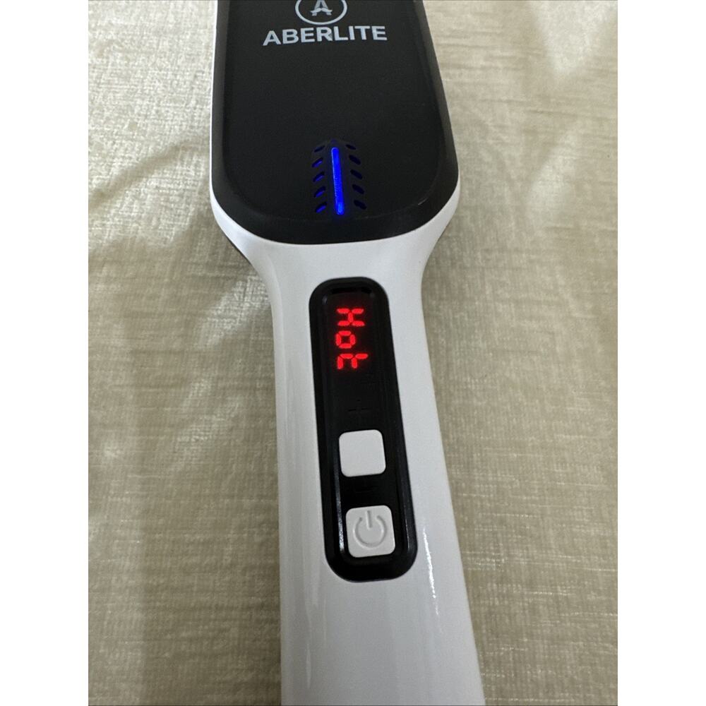 Aberlite Beard Straightening Brush Digital Display 30W Black White Excellent